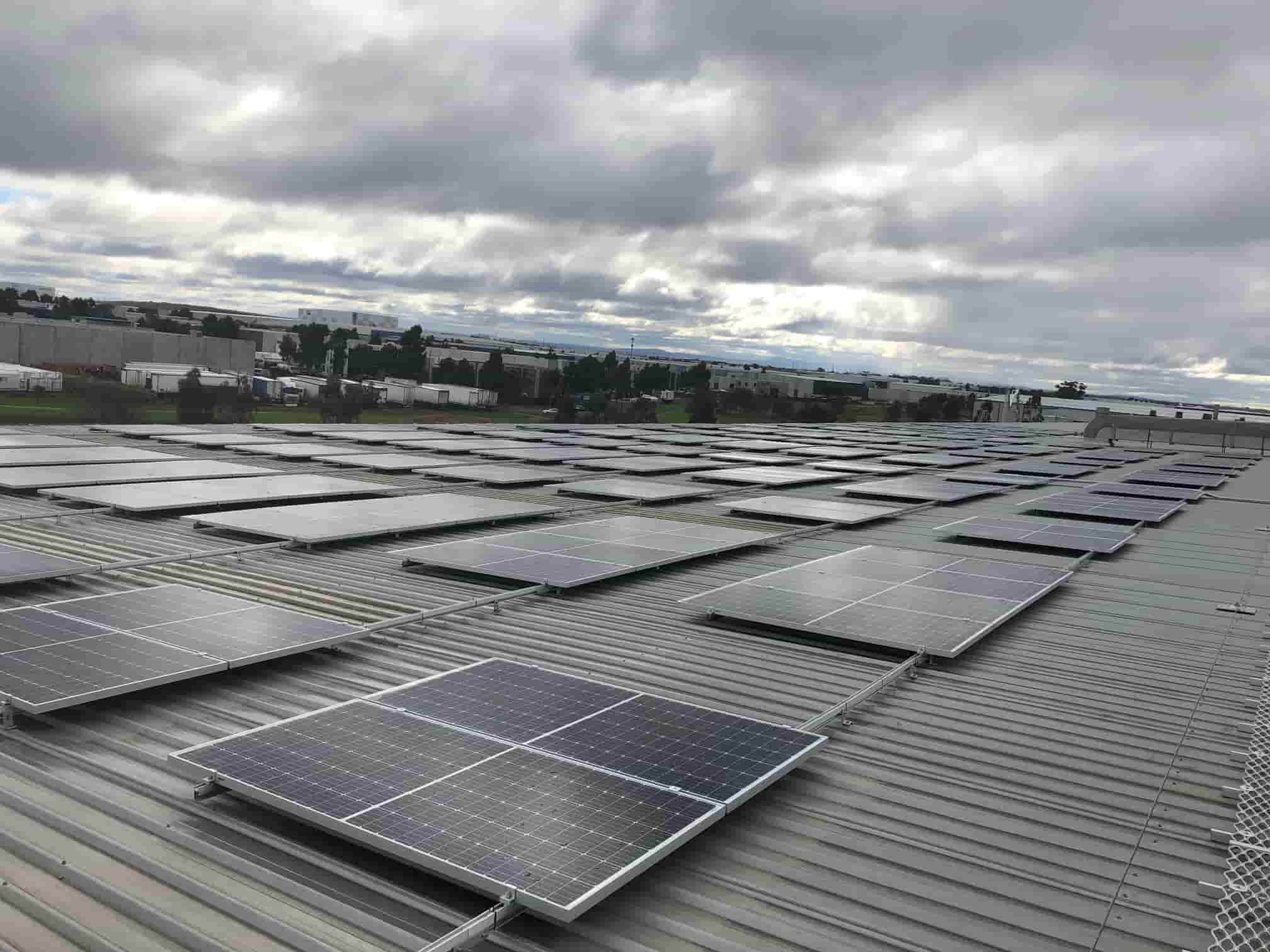 A view of CHEP Australia's solar energy panels