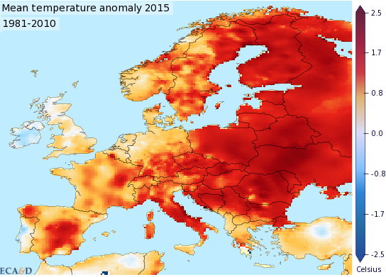 temperatures in 2015